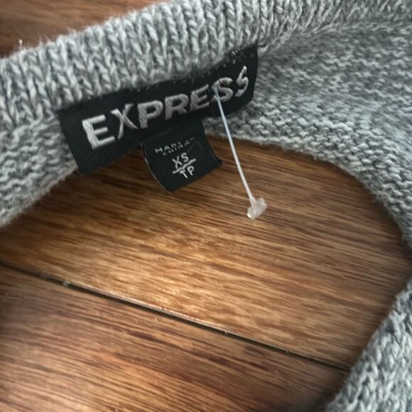 Express light gray sweater cut out open back grunge layering‎ biker - Picture 4 of 6